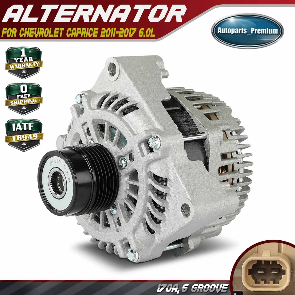 Alternador para Chevrolet Caprice 11-17 6.0L 170A 12V CW polea embrague 6 ranuras Foto 1 de 4