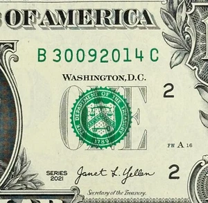 30th of September 2014 Birthday Dollar NEW Uncirculated Fancy Serial Number - Picture 1 of 3