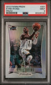 2012 Panini Prizm Kyrie Irving #201 Silver Rookie RC Dallas Mavs PSA 9 Mint