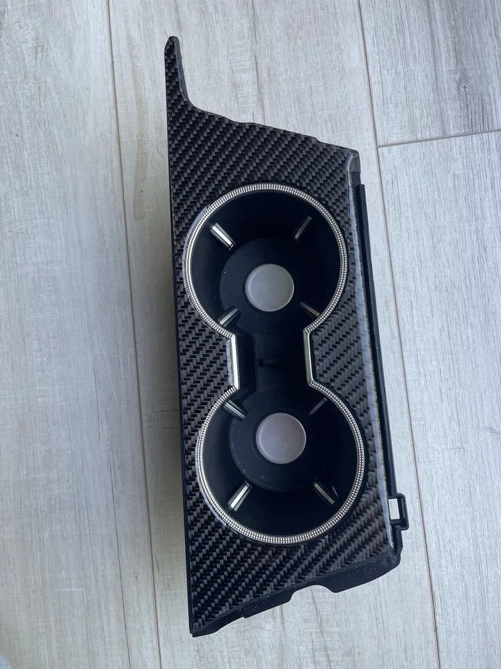 Cubierta portavasos interior de fibra de carbono Genesis G70 pieza de ajuste superposición genuina de 3M Foto 1 de 4