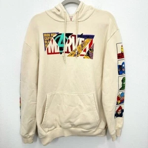 Marvel Avengers Assemble Graphic Cartoon Men's L Hooded Sweatshirt Iron Man Hulk - Picture 1 of 9