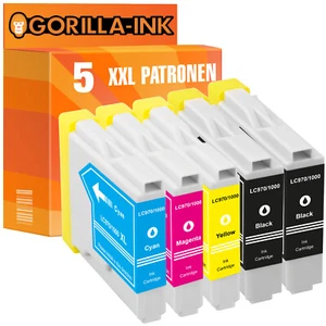GORILLA-INK 5 Patronen XL für Brother MFC-235C MFC-260C DCP-135C DCP-150C DCP-153C LC-970