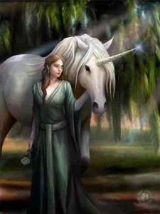 ANNE STOKES ART - EVERGLADE UNICORNO STAMPA QUADRO 3D 300mm x 400mm - Foto 1 di 2