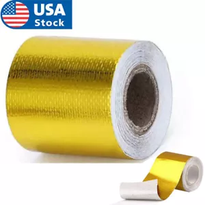 Gold Intake Heat Reflective 2" 30FT Tape Wrap Self-Adhesive High Temperature - Foto 1 di 5
