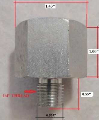 TYLOK 3/4" FEMALE NPT to 1/4" MALE PIPE FITTING REDUCER ADAPTER STAINLESS STEEL - Image 1 of 4