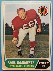 1968 TOPPS FOOTBALL #10 CARL KAMMERER - ROOKIE CARD (RC) - Picture 1 of 3