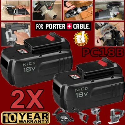 2Pack 18V NiCD Replacement Battery for Porter Cable PC18B 18-Volt Cordless Tools