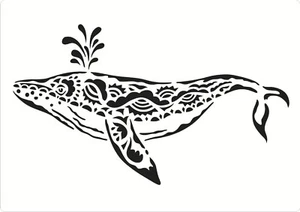 A4 Large Craft Paint Decoration WHALE Stencil Craft DIY Sea life Whales Template - Picture 1 of 3