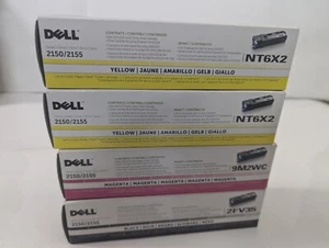 4X Genuine Dell Toner 2150 - 2155 Series NT6X2 Yellow 9M2WC Magenta 2FV35 Black - Picture 1 of 6