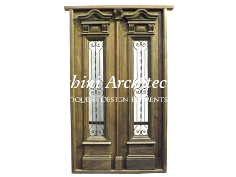 Antique Double Front Door Wrought Iron Inserts. D1159 Cover