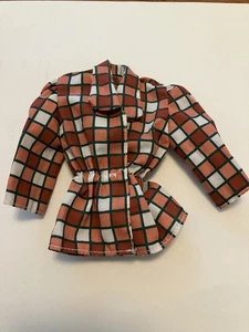 Barbie Doll Plaid Jacket Shirt Red Orange - Picture 1 of 3