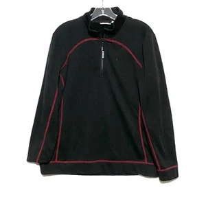 Delta Airlines Clique Black Pullover 1/4 Zip Red Trim Polyester Sewn Logo Men XL - Picture 1 of 7