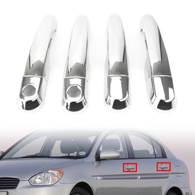 Cubiertas de manija de puerta lateral cromadas para Hyundai Accent 2006 2007 2008 2009 2010 Foto 1 de 4