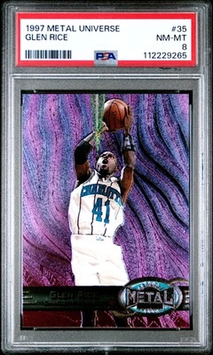 1997 METAL UNIVERSE #35 GLEN RICE PSA 8 - Image 1 of 2