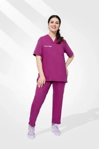 Embroidered Nurse Scrub Set: Custom Medical Uniform,”Any Color” - Picture 1 of 3