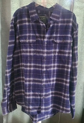 Woolrich Hombres Franela Camisa Chaqueta XL Azul Blanco Bolsillos a Cuadros Chaqueta Exterior Foto 1 de 4