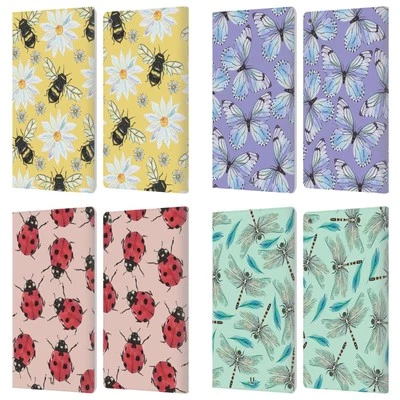 HEAD CASE DESIGNS WATERCOLOUR INSECTS LEATHER BOOK WALLET CASE FOR AMAZON FIRE - Image 1 of 4