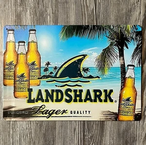 Land Shark Premium Lager Bier 8 x 12 Neuheit Blechschild eingeschweißt - Bild 1 von 2