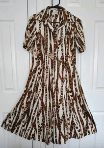 Vintage McMullen Kleid 60er Jahre braun-weiß gestreift Dress Shirtwaist - Bild 1 von 9