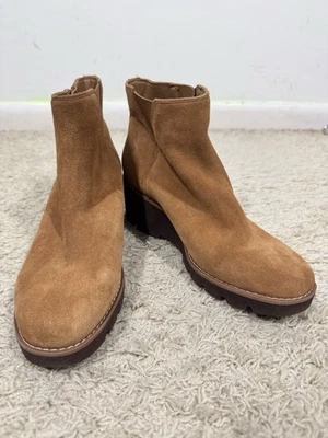 Botas Vionic Hazel Gamuza Impermeables Cremallera Lateral Cuña Cómodas Botines Talla 7 Marrón Foto 1 de 4