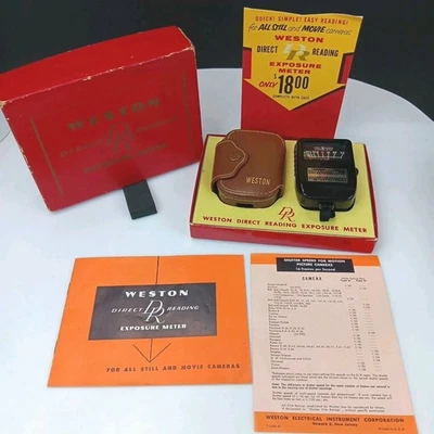 Medidor de exposición de lectura directa Weston de colección modelo # 853 - funciona en caja original Foto 1 de 4