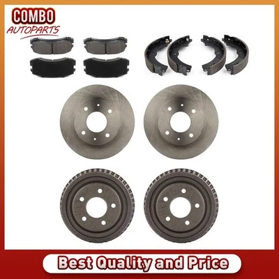 Front Brake Rotors Brake Pads Rear Drums + Shoes for 2002-2007 Mitsubishi Lancer - Image 1 of 4