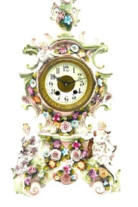 Fabulous Sitzendorf Porcelain Figural Mantel clock – ca1890 - Picture 1 of 18