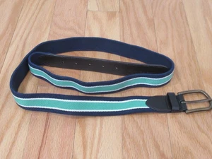 Under Armour Mens Stretch Canvas Striped Belt Navy Green O/S - Foto 1 di 5