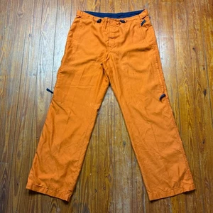 Pantalone uomo vintage Old Navy taglia small 33x29 arancione giacca a vento rave Y2K - Foto 1 di 10