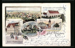 Künstler-AK Mindelheim, Kgl. Präparanden- u. städt. Tagesfortbildungs-Schule, R - Picture 1 of 2