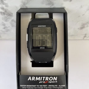 Armitron 40/8261 Mens Square LCD Digital Alarm Chrono Watch WR165ft WithBattery - Picture 1 of 11