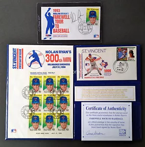 1993 Nolan Ryan signiert 1. Tag Abschiedstour Stempel Auto mit Broschüre PSA/DNA COA - Bild 1 von 7