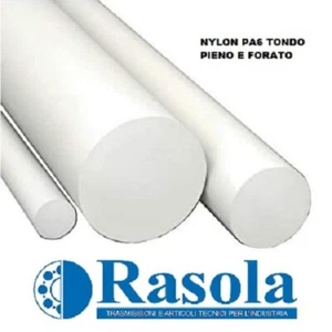 BARRA TONDA NYLON (PA6) VARIE MISURE (25-100) PIENI E FORATI LUNGHEZZA 1MT - Foto 1 di 1
