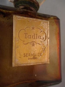 Vtg VERY RARE 1950s Tadla Sermaize Paris Perfume Bottle 2.5" Empty - Picture 1 of 1