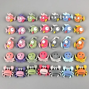 20 Assorted Flatback Resin Ocean Animal Crab Octopus Cabochons Flatback Charms - Picture 1 of 6