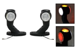 2 12v 24v Elbow Outline Led Side Marker Lights Lamp Truck Trailer Chassis E-Mark - Picture 1 of 3