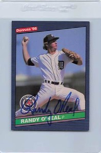 1986 Donruss #394 Randy O'Neal Tigers Signed Auto *G4631