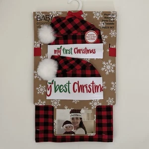 NEW Matching Red Plaid Hats & Swaddle Baby Blanket Christmas | Baby Essentials - Picture 1 of 6