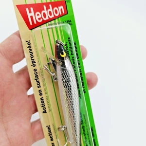 Vtg 1995 Heddon 4.5" Hellcat W4601 Textured Black Back Silver Scale Jerkbait - Picture 1 of 7
