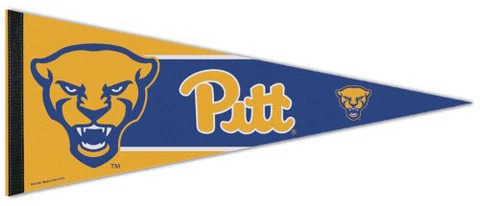 PITT PANTHERS Scowlin' Cat Logo Official NCAA Premium Felt Collectors PENNANT Cover