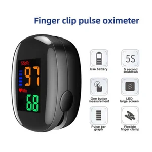 Oximeter Pulse Finger Clip SpO2 Heart Rate Monitor Blood Oxygen Saturation Meter - Foto 1 di 11