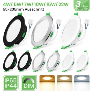 1-12er LED Einbauleuchte Dimmbar Einbaustrahler Decken Leuchte Set Bad Spot 230V - Bild 1 von 36