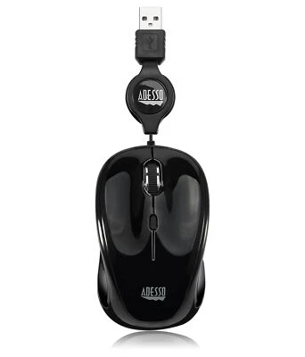 Adesso iMouse S8B LED Optical Wired USB Retractable Mini Mouse - Image 1 of 4