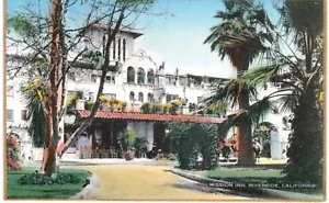 Riverside Mission Inn Fred Martin colorato a mano dorato CA - Foto 1 di 2