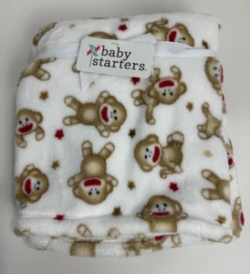 Difícil de encontrar nuevo con etiquetas Baby Starters Blanco Marfil Crema Marrón Bronceado Rojo Calcetín Mono Estrellas Manta - Imagen 1 de 5