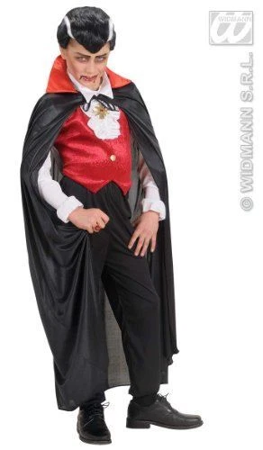widmann 4504b mantello nero c/colletto rosso in raso 110cm - Immagine 1 di 1