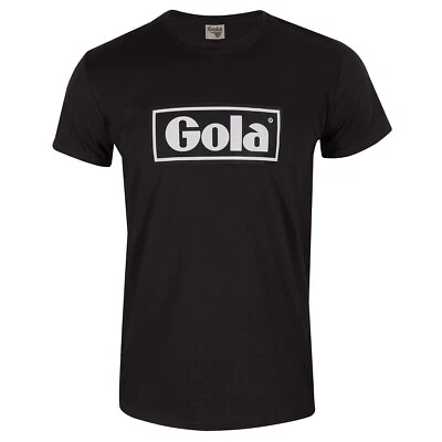 Camiseta negra con caja de texto Gola para hombre Foto 1 de 3