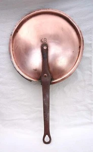 French Chef Cookware Tin Lined Copper Lid Iron Handle Mono CB Ø 10" - Picture 1 of 6