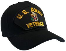 U.S. Army VETERAN Hat Black Ball Cap MILITARY GRADE 100% Cotton Structured