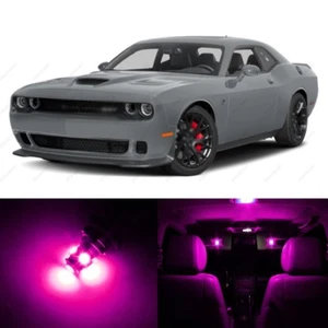 9 x Pink LED Interior Light Package For 2015 - 2023 Dodge Challenger + TOOL - Picture 1 of 7